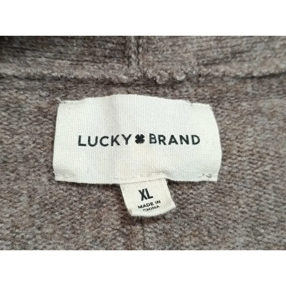 Lucky Brand Women's Sweater Slouchy V-Neck Cardigan Grandpa Brown Size XL NWOT